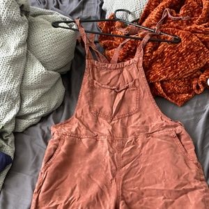 Aerie soft tie strap overalls xs